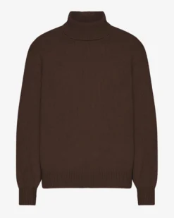 Merino Wool Turtleneck - Coffee Brown