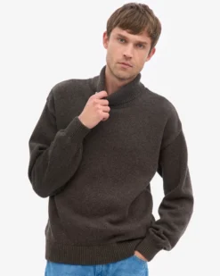 Merino Wool Turtleneck - Coffee Brown
