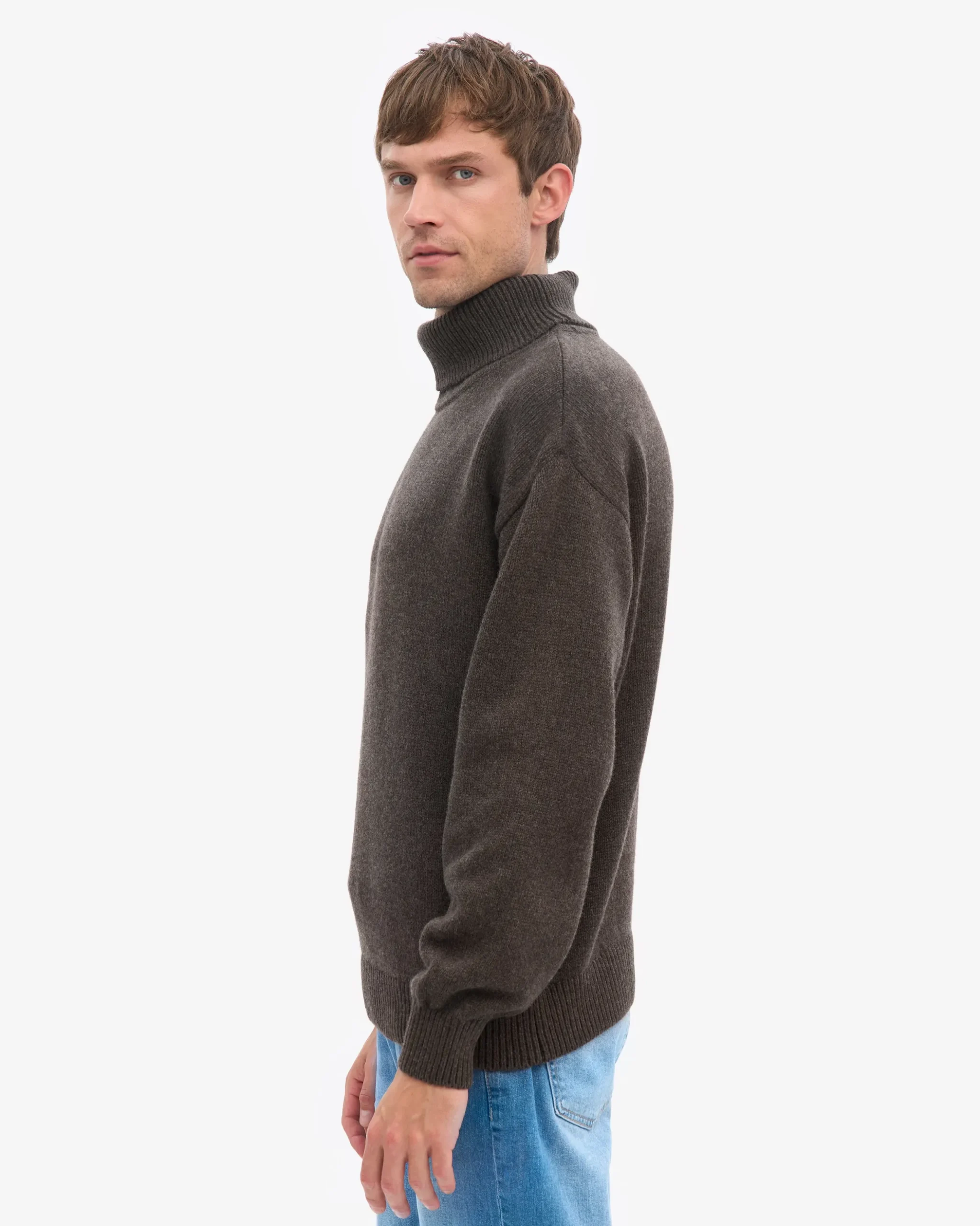 Merino Wool Turtleneck - Coffee Brown