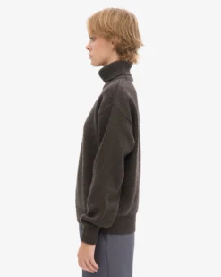 Merino Wool Turtleneck - Coffee Brown