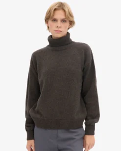 Merino Wool Turtleneck - Coffee Brown