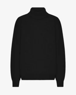Merino Wool Turtleneck - Deep Black