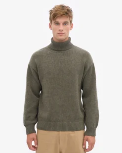 Merino Wool Turtleneck - Dusty Olive
