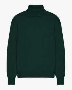 Merino Wool Turtleneck - Emerald Green