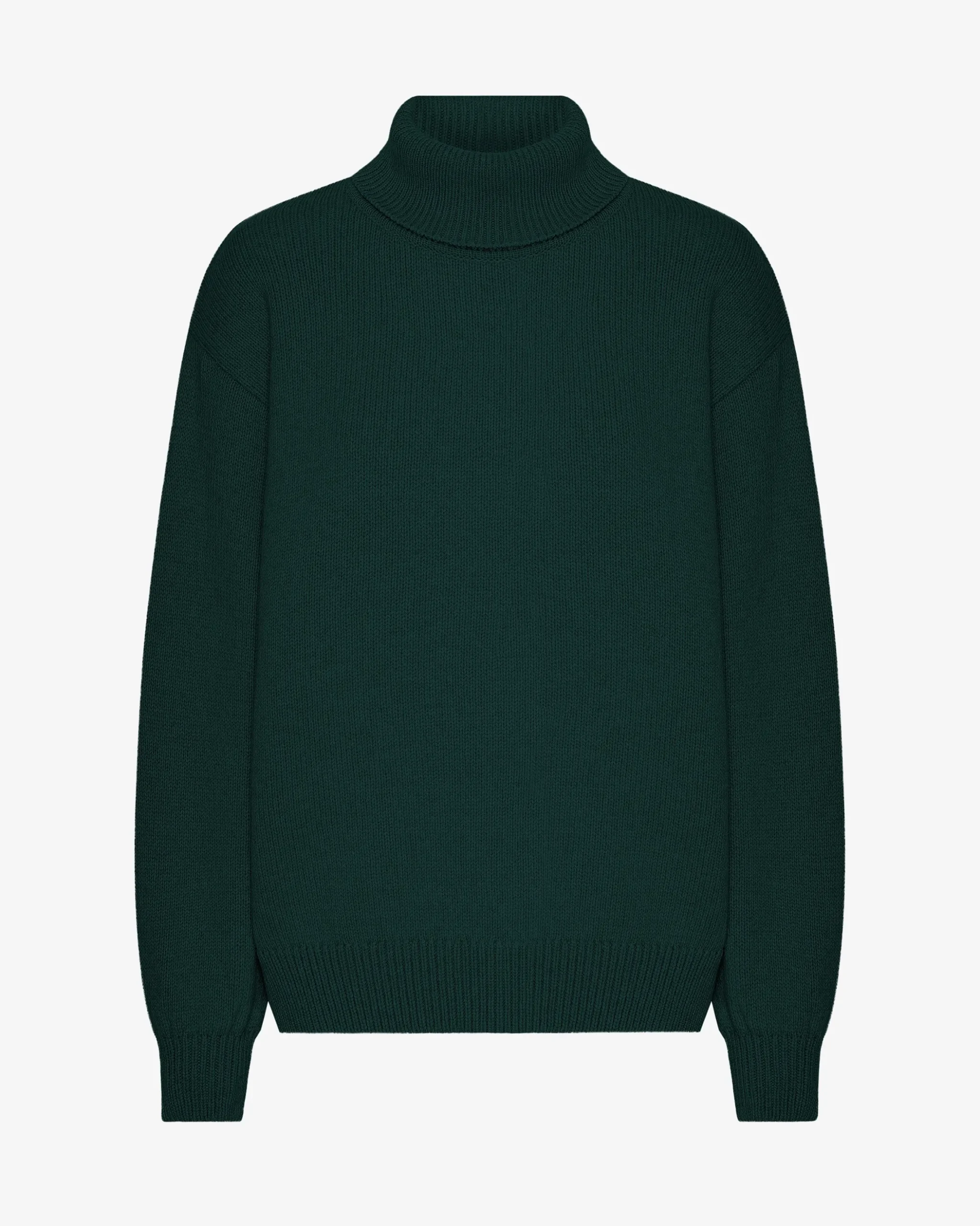 Merino Wool Turtleneck - Emerald Green