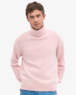 Merino Wool Turtleneck - Faded Pink