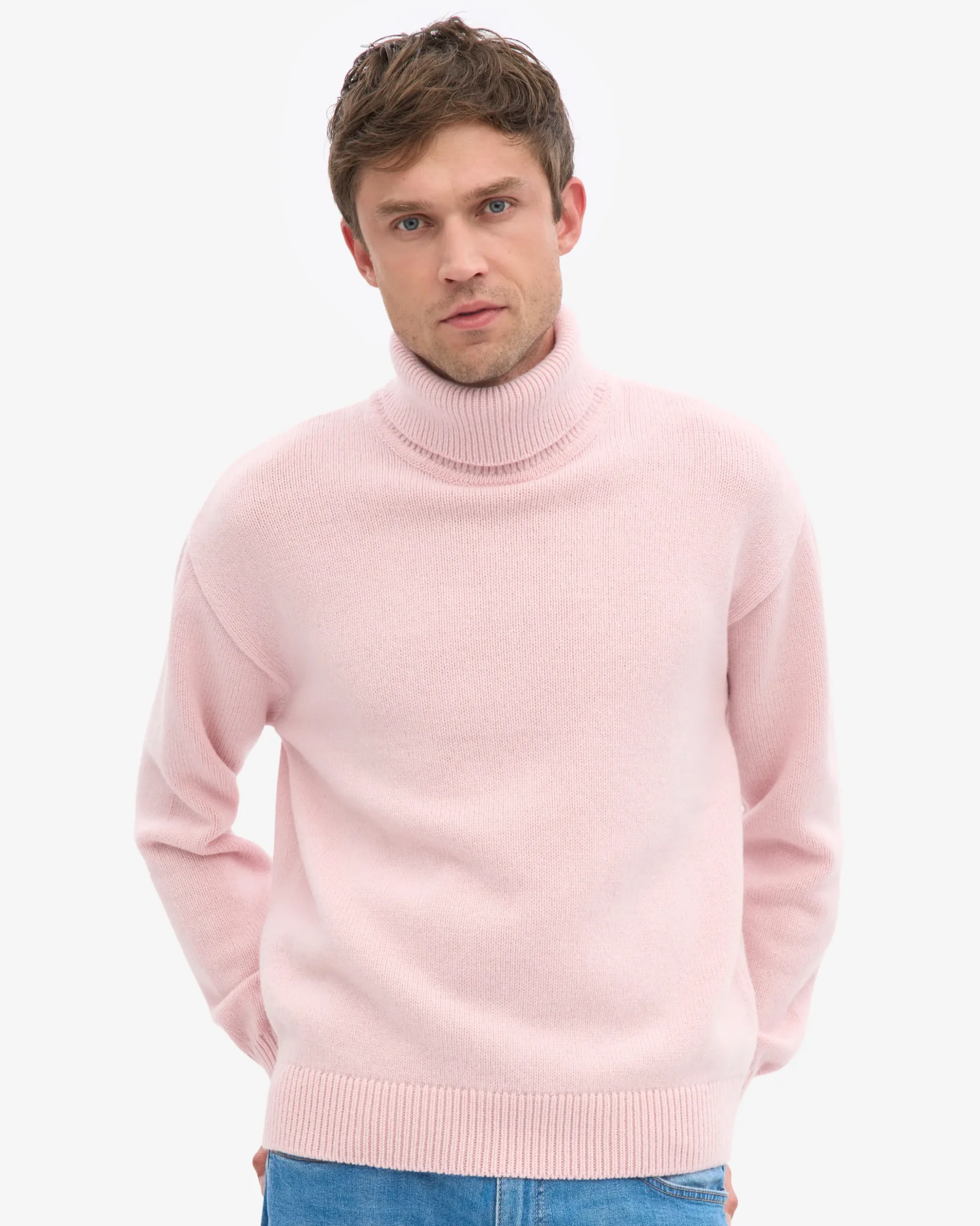 Merino Wool Turtleneck - Faded Pink