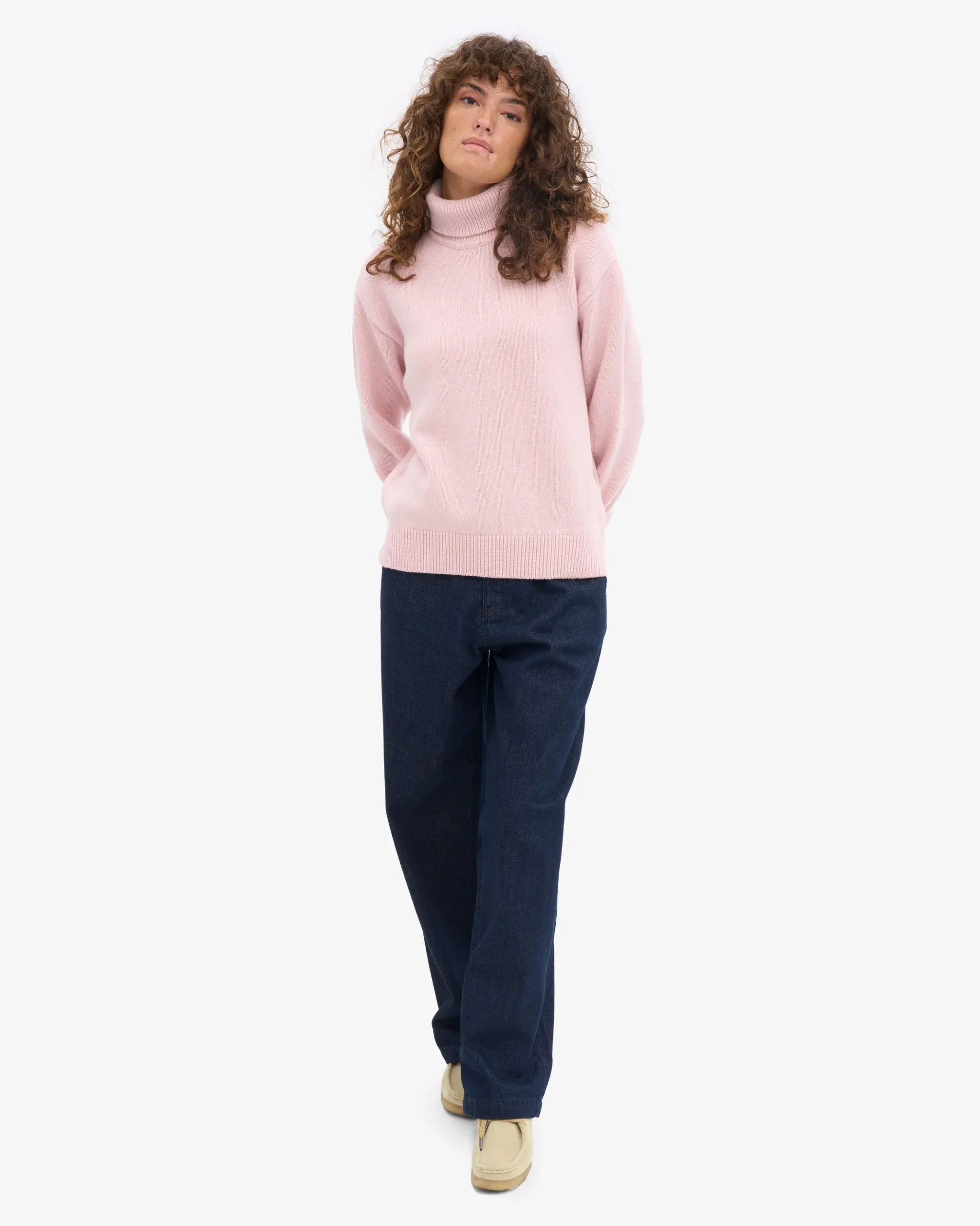 Merino Wool Turtleneck - Faded Pink