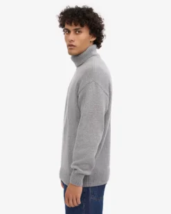 Merino Wool Turtleneck - Heather Grey