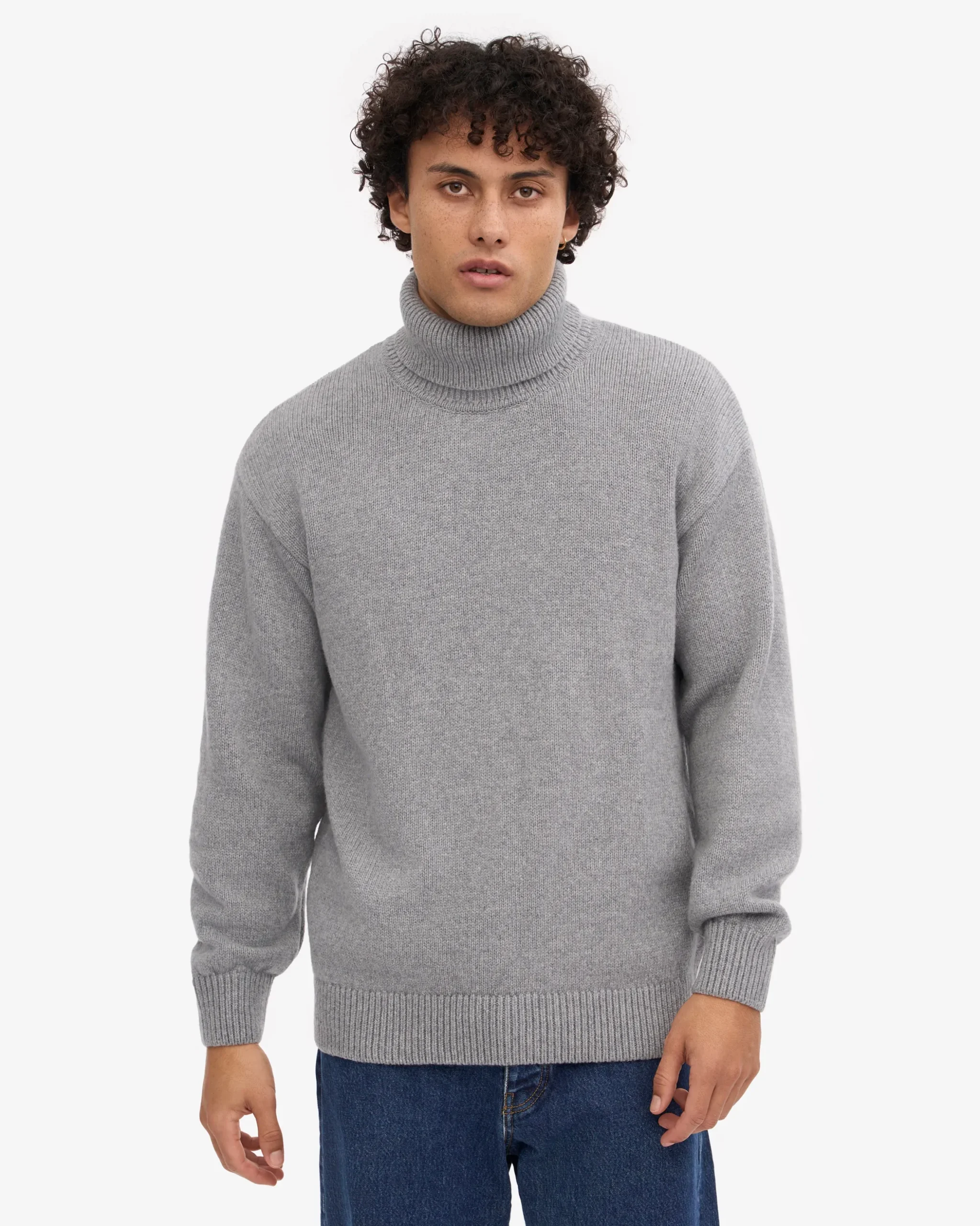 Merino Wool Turtleneck - Heather Grey
