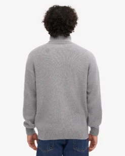 Merino Wool Turtleneck - Heather Grey
