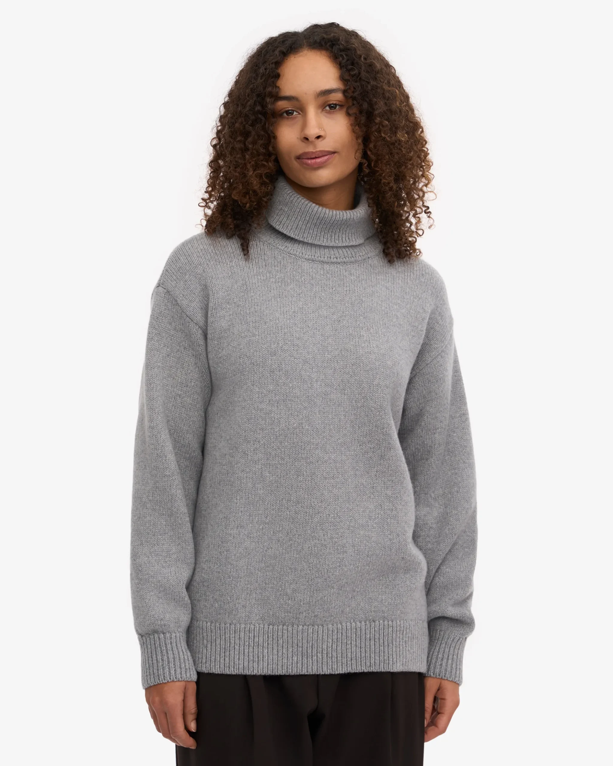 Merino Wool Turtleneck - Heather Grey