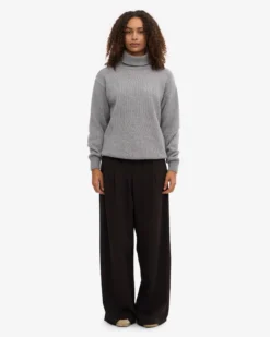Merino Wool Turtleneck - Heather Grey