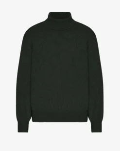 Merino Wool Turtleneck - Hunter Green