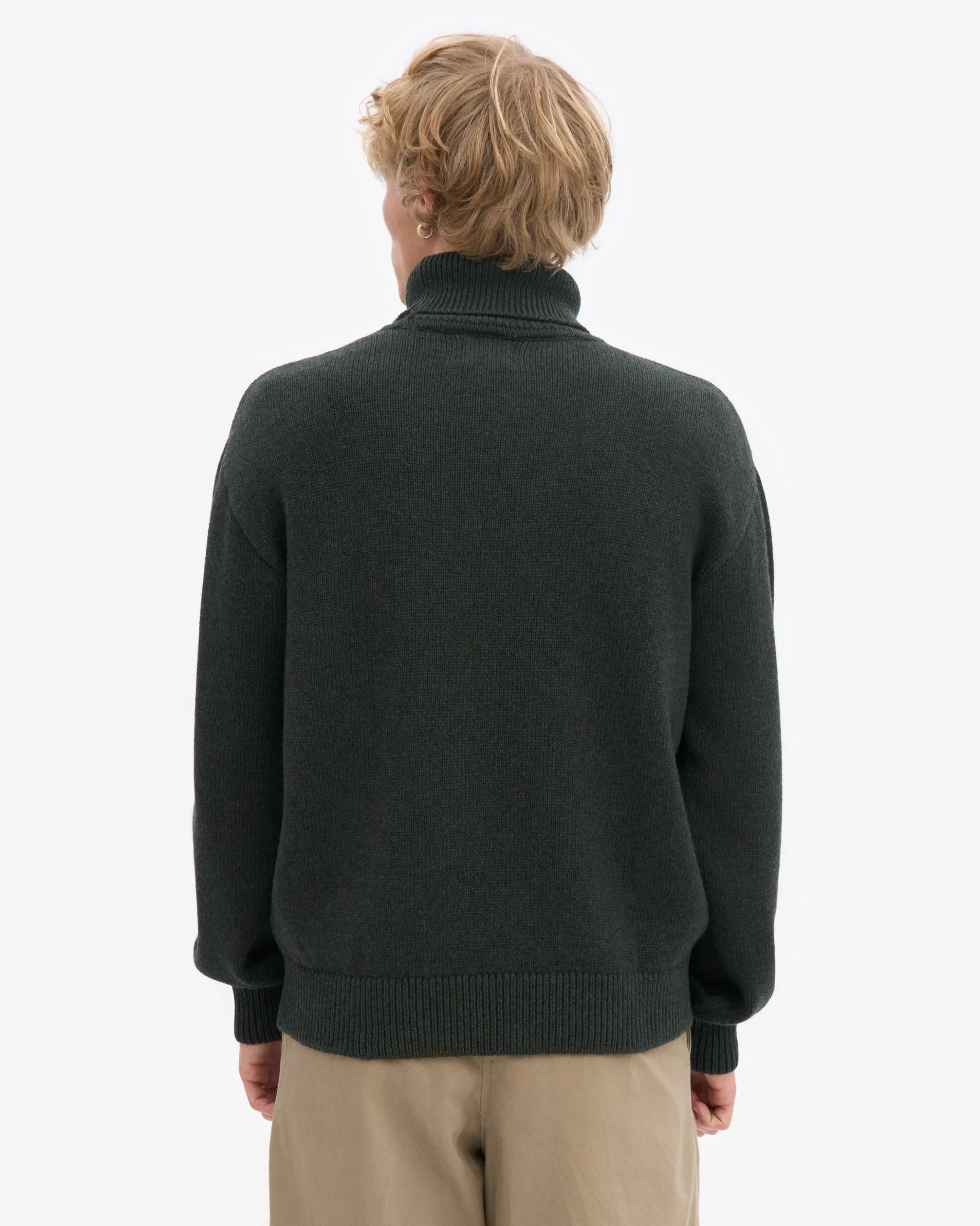 Merino Wool Turtleneck - Hunter Green
