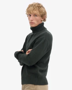 Merino Wool Turtleneck - Hunter Green
