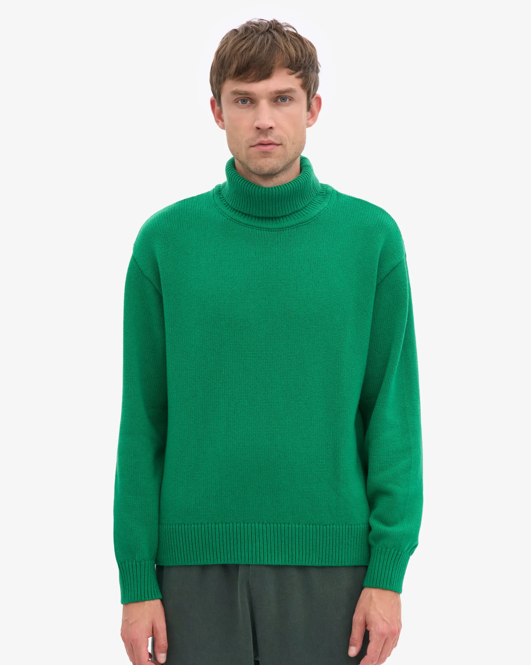 Merino Wool Turtleneck - Kelly Green