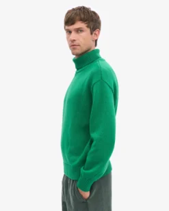Merino Wool Turtleneck - Kelly Green
