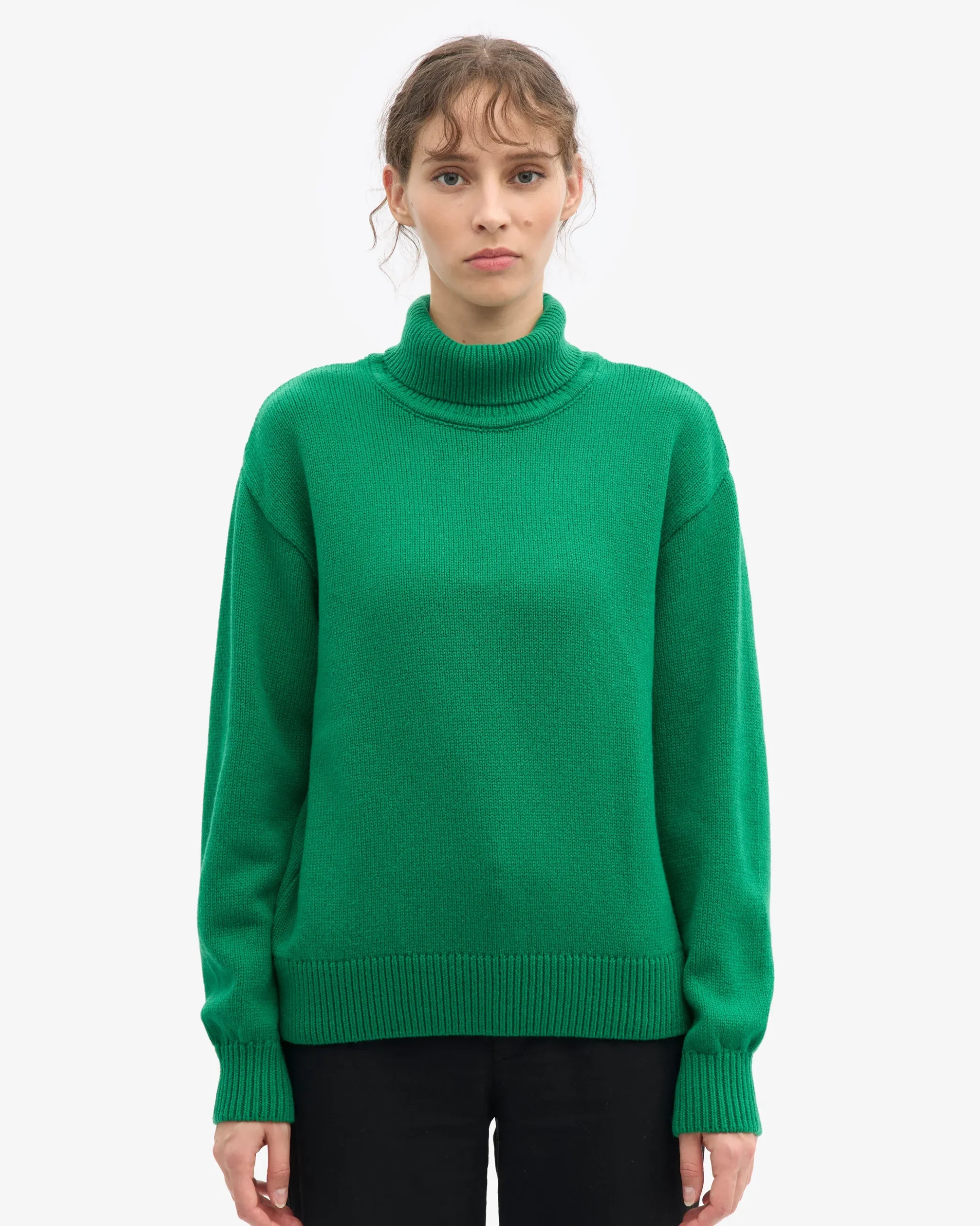Merino Wool Turtleneck - Kelly Green