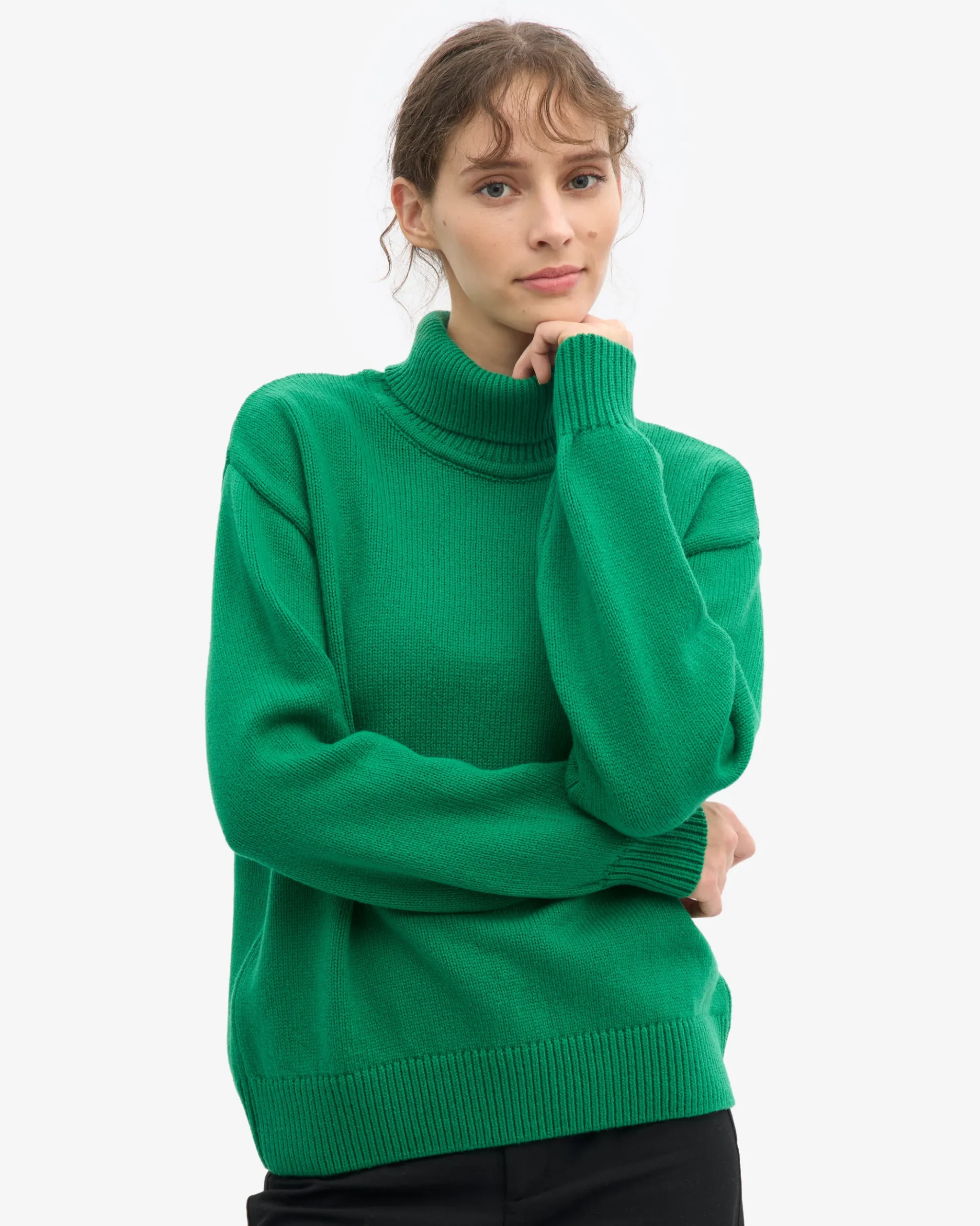 Merino Wool Turtleneck - Kelly Green
