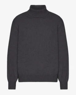 Merino Wool Turtleneck - Lava Grey