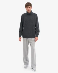 Merino Wool Turtleneck - Lava Grey