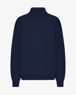 Merino Wool Turtleneck - Marine Blue