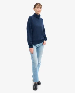 Merino Wool Turtleneck - Marine Blue