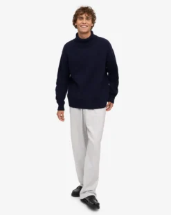 Merino Wool Turtleneck - Navy Blue