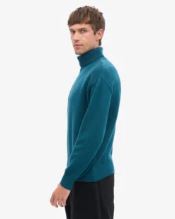 Merino Wool Turtleneck - Ocean Green