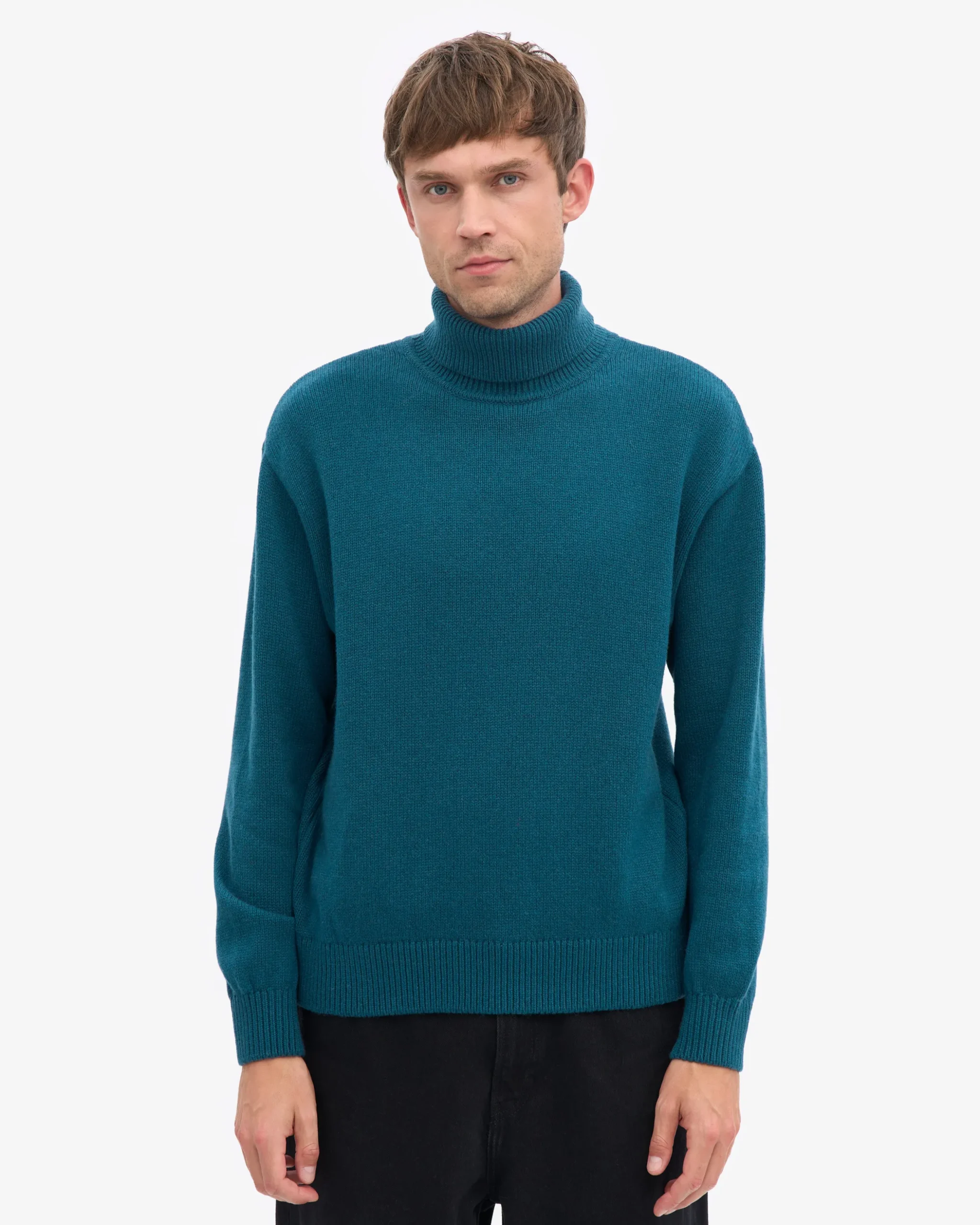 Merino Wool Turtleneck - Ocean Green