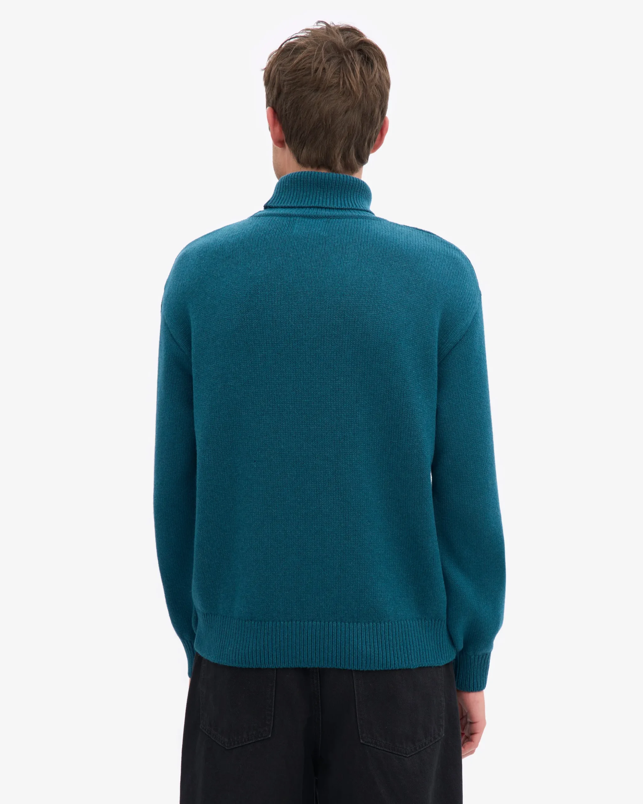 Merino Wool Turtleneck - Ocean Green