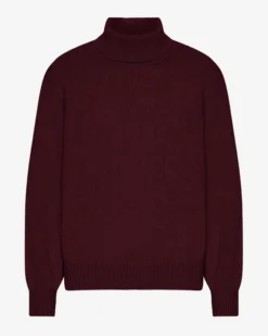 Merino Wool Turtleneck - Oxblood Red