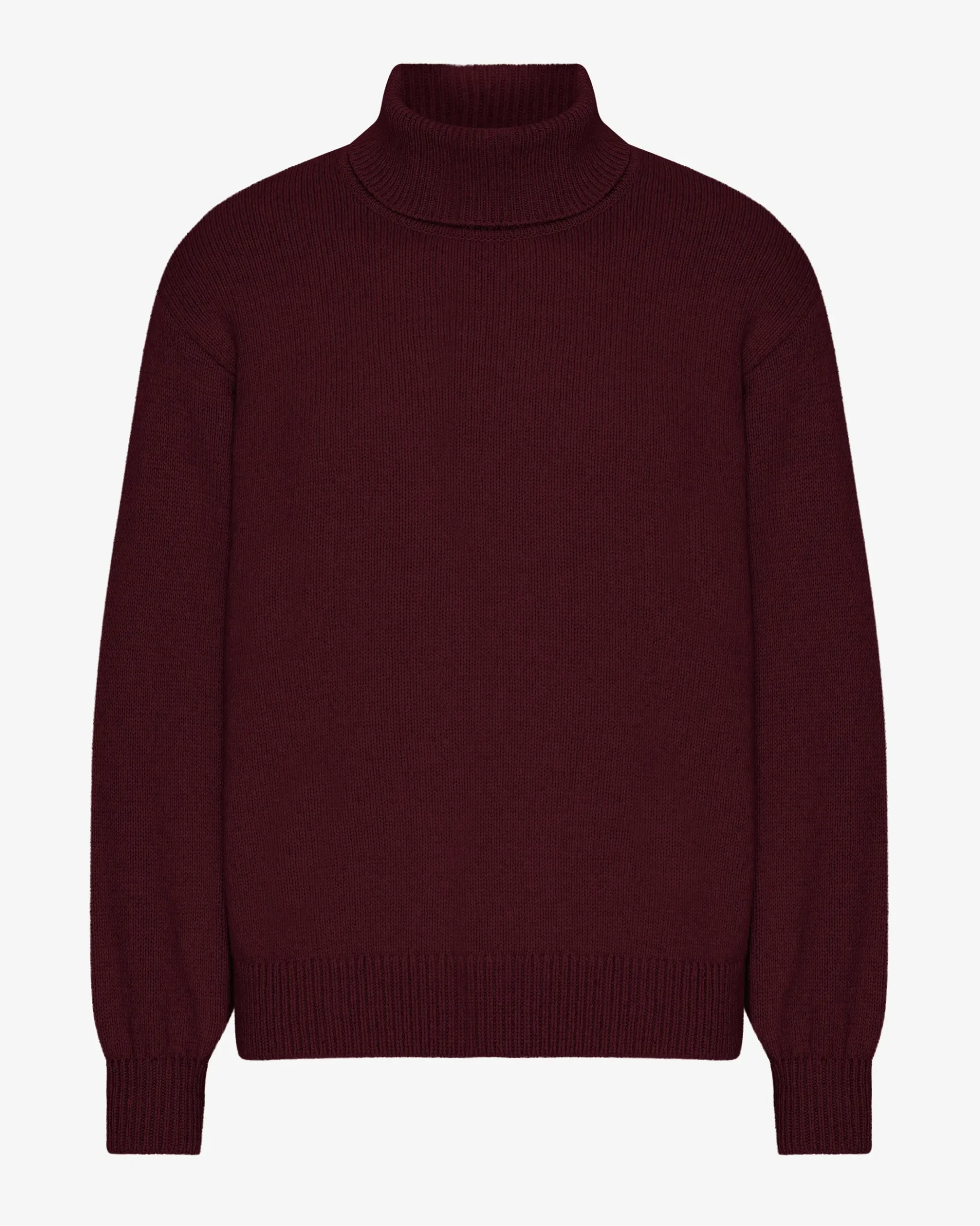 Merino Wool Turtleneck - Oxblood Red