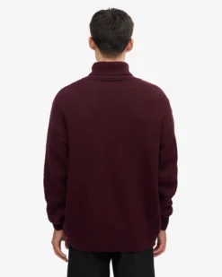 Merino Wool Turtleneck - Oxblood Red