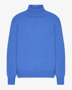 Merino Wool Turtleneck - Pacific Blue