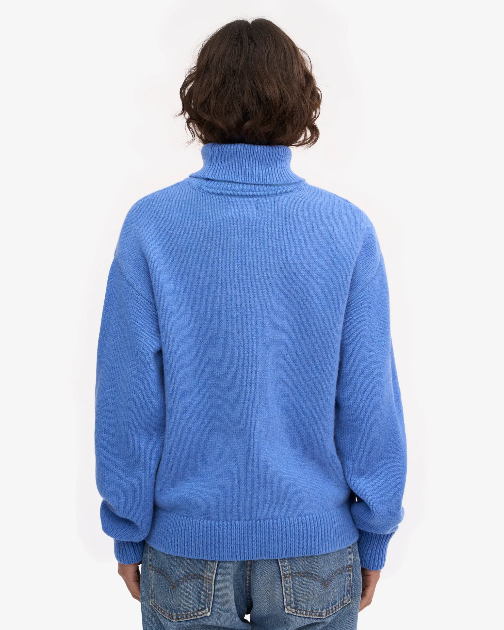 Merino Wool Turtleneck - Pacific Blue