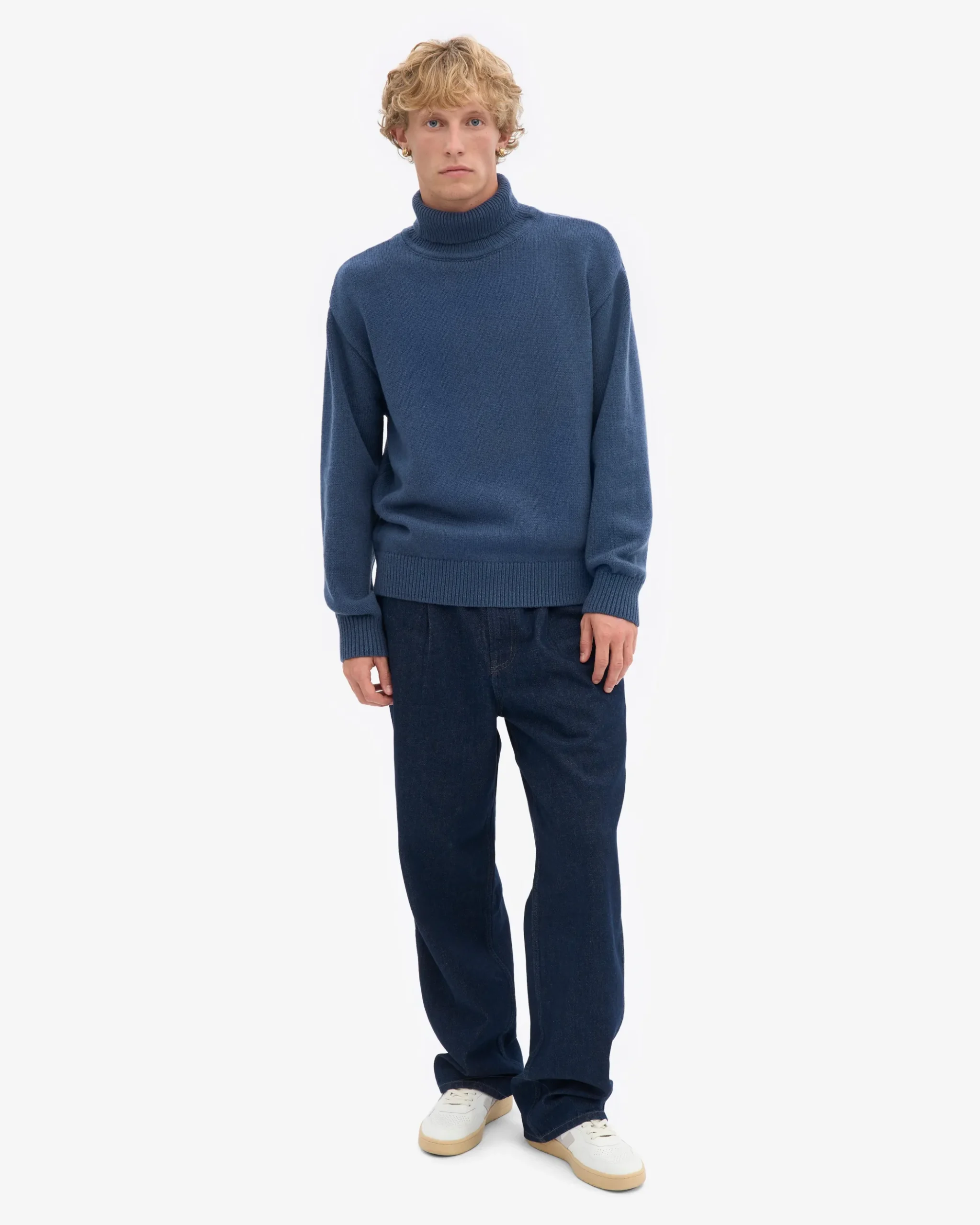 Merino Wool Turtleneck - Petrol Blue