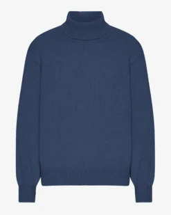 Merino Wool Turtleneck - Petrol Blue