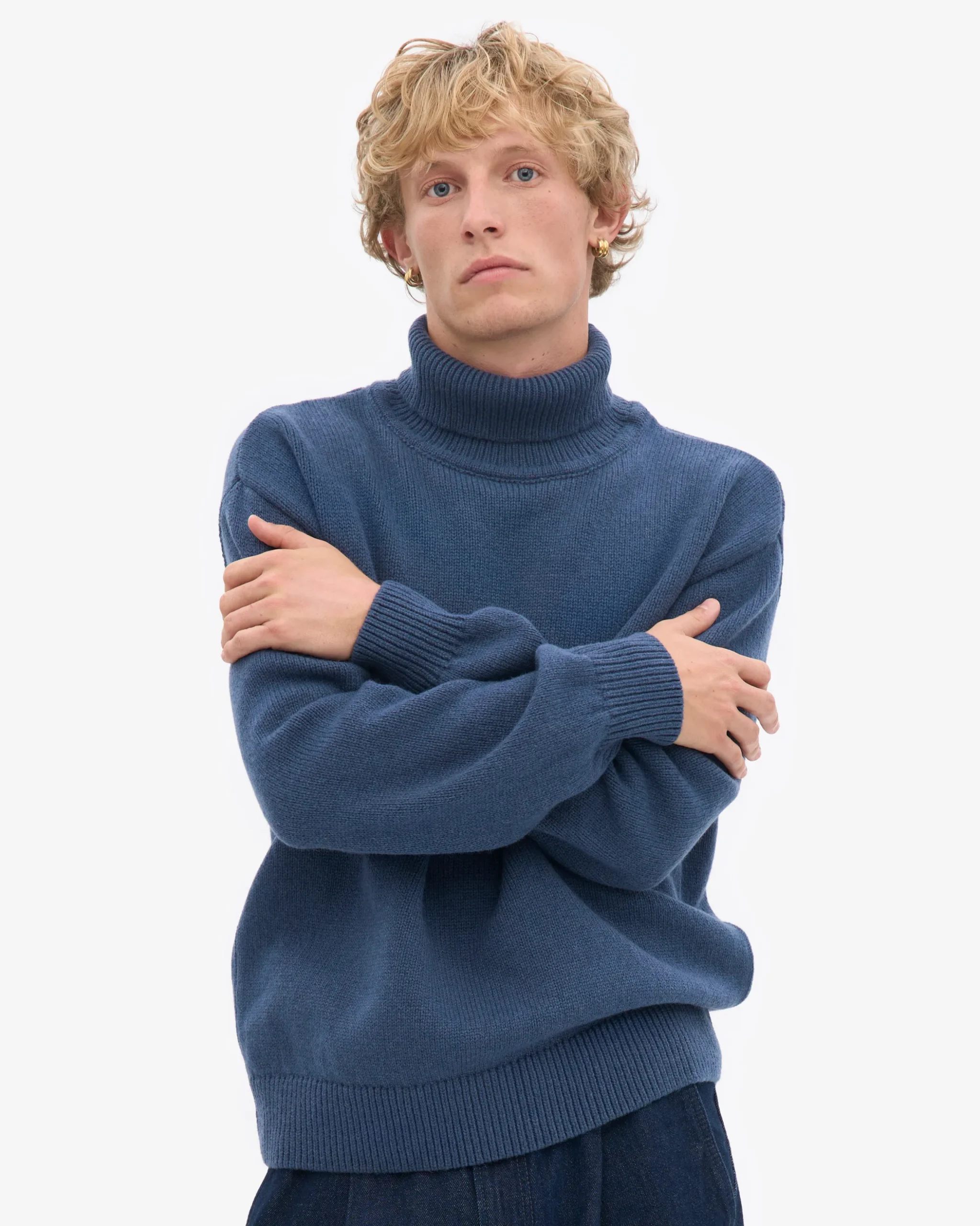 Merino Wool Turtleneck - Petrol Blue