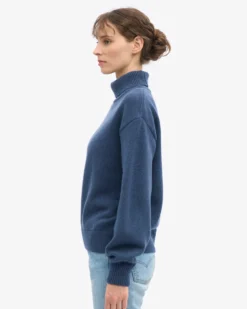 Merino Wool Turtleneck - Petrol Blue
