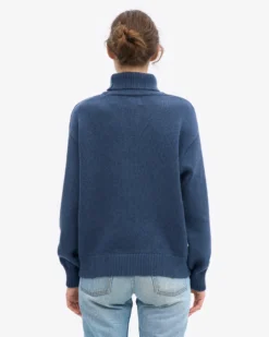 Merino Wool Turtleneck - Petrol Blue