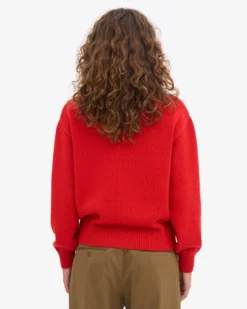 Merino Wool Turtleneck - Red Tangerine