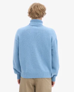 Merino Wool Turtleneck - Seaside Blue