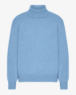Merino Wool Turtleneck - Seaside Blue