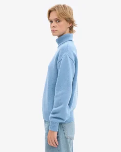 Merino Wool Turtleneck - Seaside Blue
