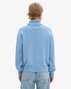 Merino Wool Turtleneck - Seaside Blue