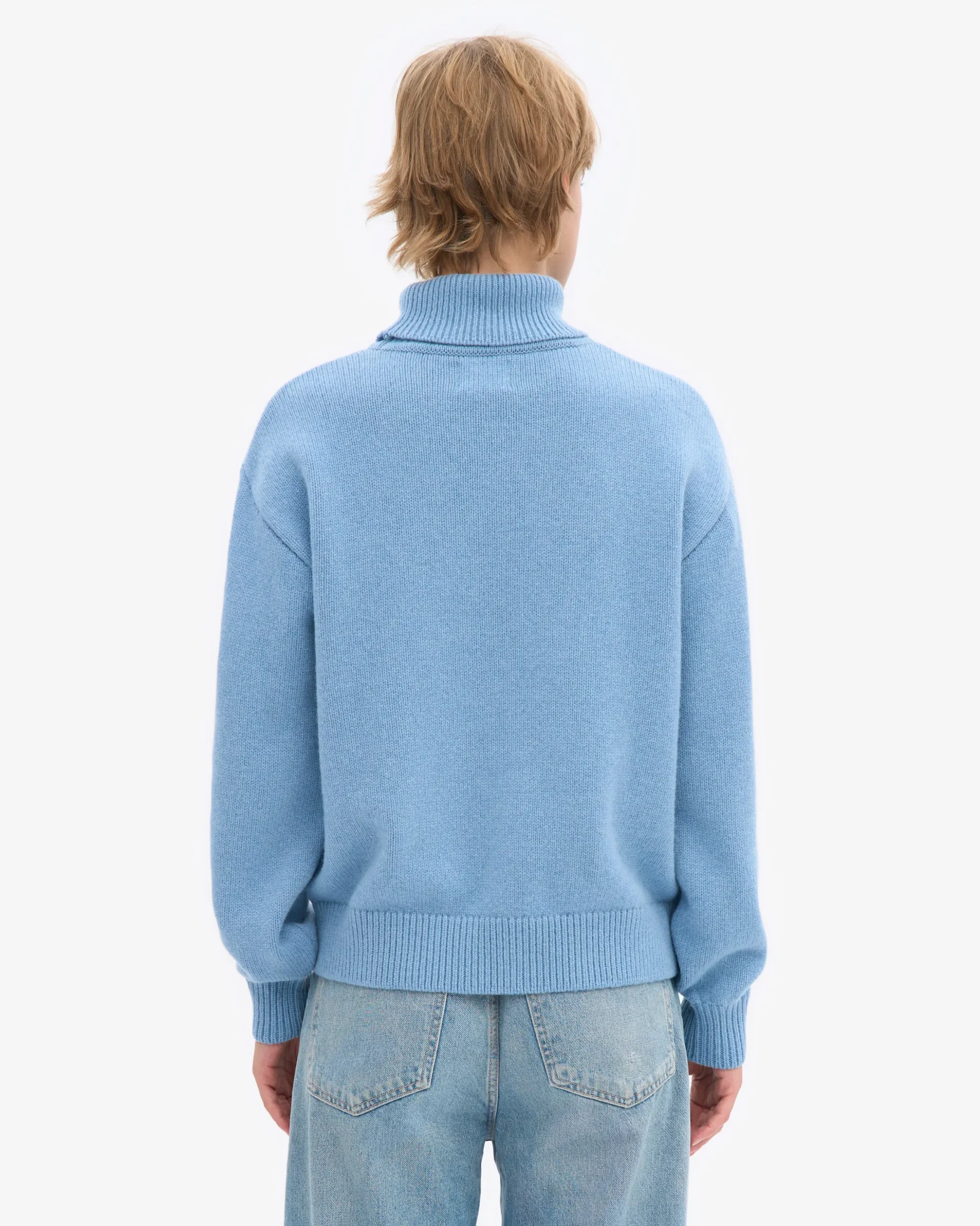 Merino Wool Turtleneck - Seaside Blue