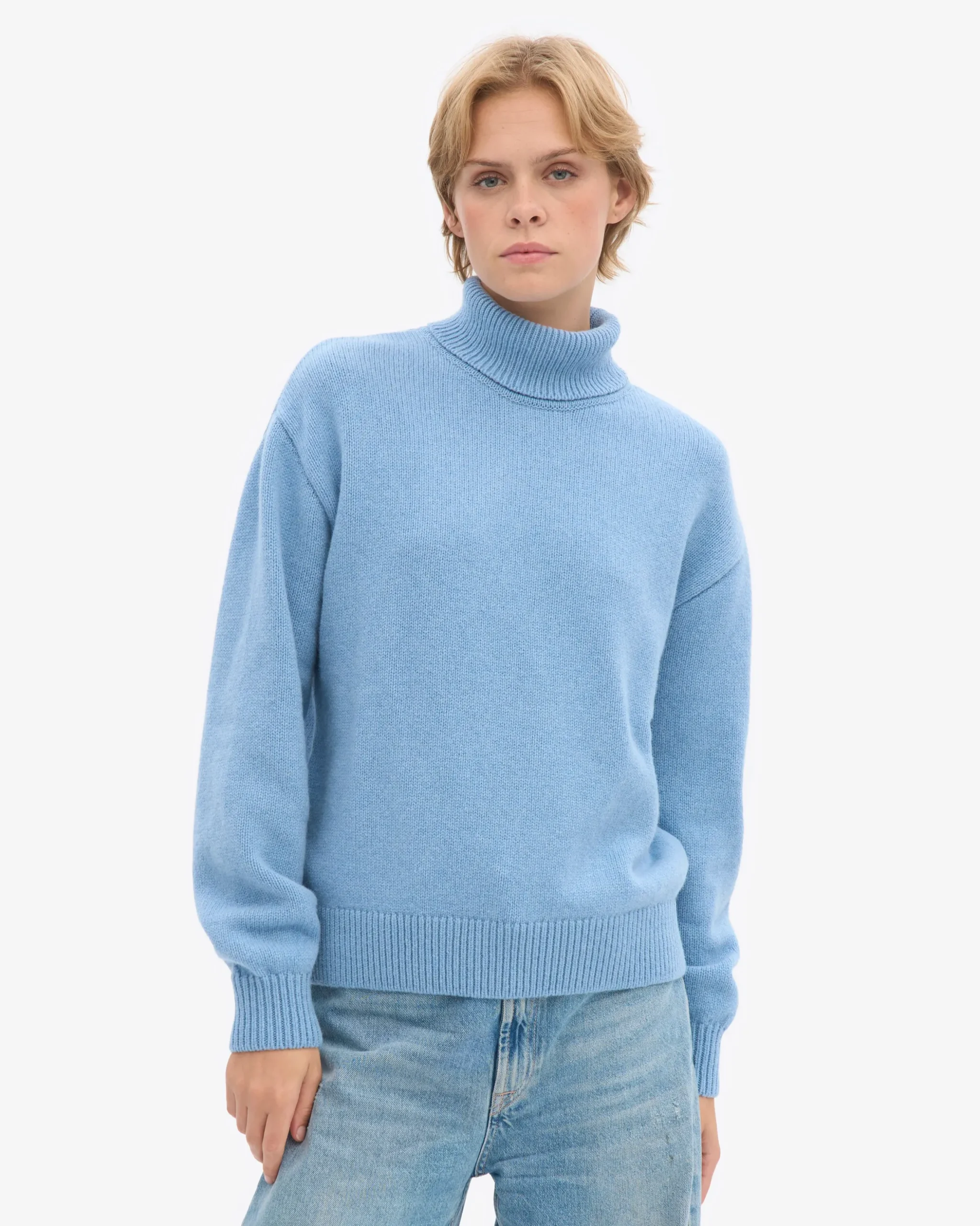 Merino Wool Turtleneck - Seaside Blue