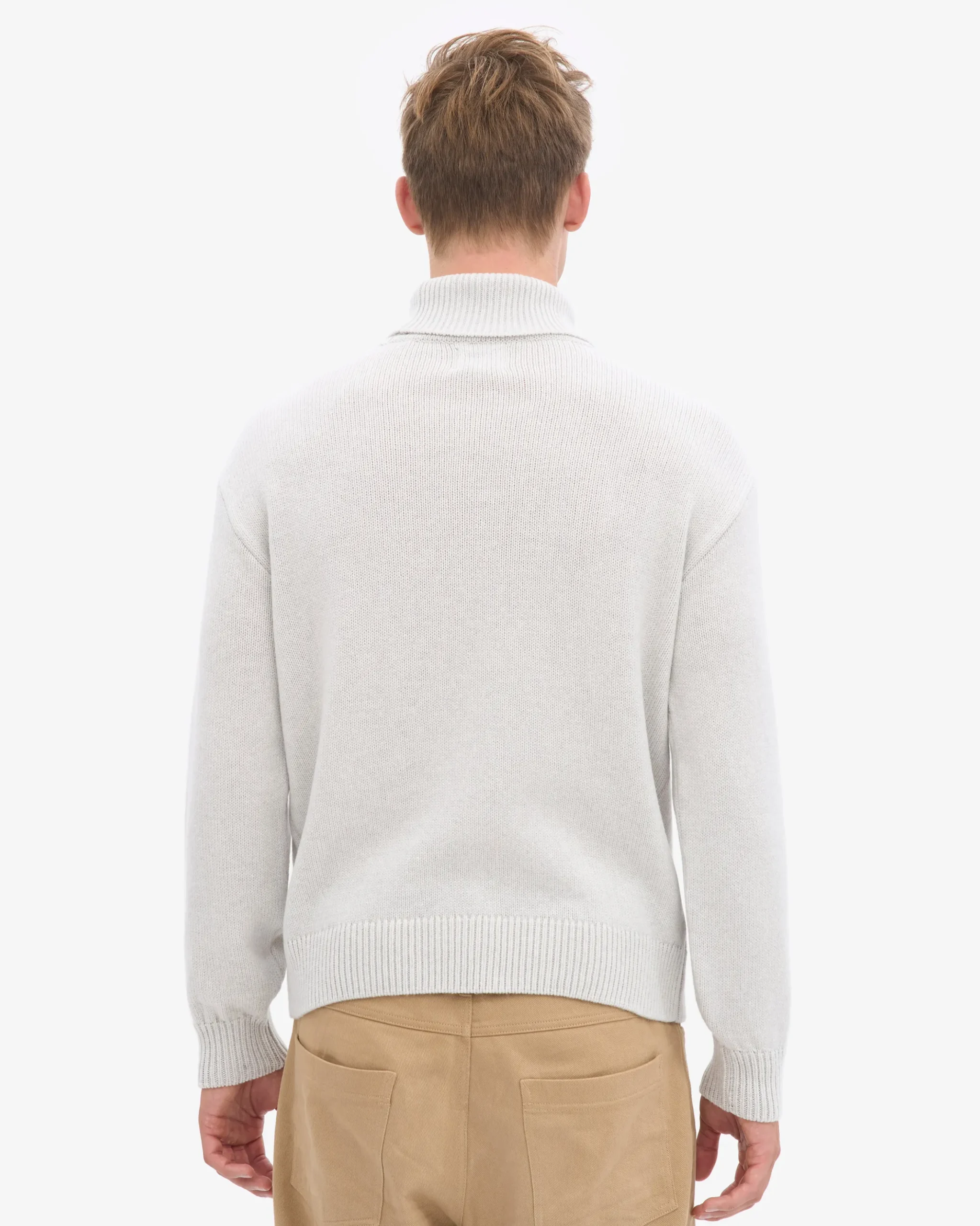 Merino Wool Turtleneck - Snow Melange